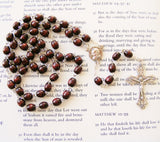 St Padre Pio - Handcrafted Brown Wood Rosary-Rosary Beads-Serenity Gifts