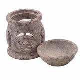 Soapstone Oil Burner - 8cm - Three Moon Pentagon-Oil Burner-Serenity Gifts
