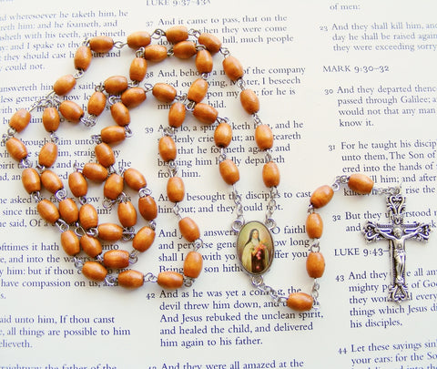 St. Theresa Rosary - Brown Wood-Rosary Beads-Serenity Gifts