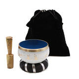 Singing Bowl Set - Yoga Moves - White/Blue-singing bowls-Serenity Gifts