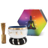 Singing Bowl Set - Yoga Moves - White/Blue-singing bowls-Serenity Gifts
