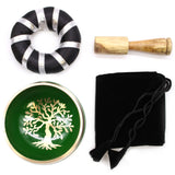 Singing Bowl Set - Tree of Life - Green-singing bowls-Serenity Gifts