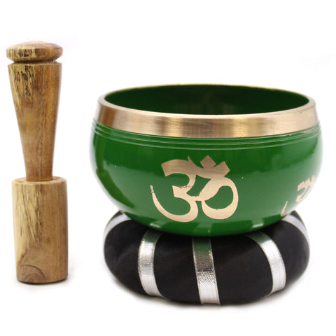 Singing Bowl Set - Tree of Life - Green-singing bowls-Serenity Gifts