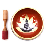 Large Singing Bowl Set - Buddha - Black/Orange-Singing Bowls-Serenity Gifts
