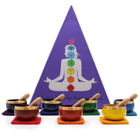 Chakra Pyramid Singing Bowl Gift Set-Chakra Gifts-Serenity Gifts