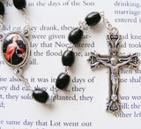 Our Lady Untier of Knots Wooden Rosary - Black-Rosary Beads-Serenity Gifts