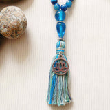 Handmade Mala Beads - Striped Banded Agate - Ocean Blue-Mala Beads-Serenity Gifts