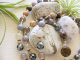 Handmade Rosary - Hand Cast Bronze Silver Smoke Jasper-Rosary Beads-Serenity Gifts