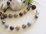 Handmade Rosary - Hand Cast Bronze Silver Smoke Jasper-Rosary Beads-Serenity Gifts