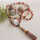 Handmade Mala Beads - Botswana Agate - Ohm charm-Mala Beads-Serenity Gifts