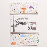 First Holy Communion Prayer Card - Silver Cross-Communion Greeting Card-Serenity Gifts