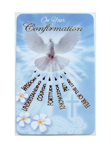 Prayer Card for Confirmation -Dove