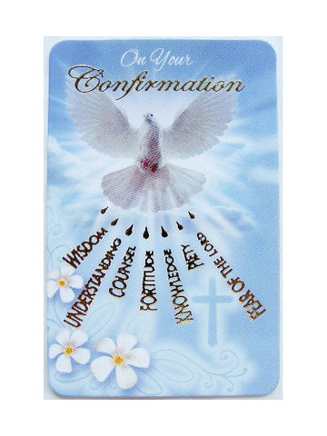 Prayer Card for Confirmation -Dove