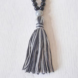 Handmade Mala Beads - Black Onyx and Silver Smoke Jasper-Mala Beads-Serenity Gifts