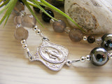 Handmade Rosary - Grey Agate Miraculous Medal-Rosary Beads-Serenity Gifts