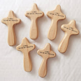 6 x Wooden Holding Cross and Prayer Card - Lord Hear My Prayer -**Slight Seconds-Holding Cross-Serenity Gifts