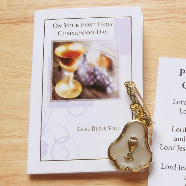 First Holy Communion Medal/ Brooch in Wallet-Holy Communion-Serenity Gifts