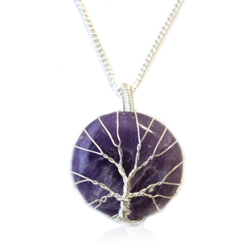 Tree of Life Gemstone Necklace - Amethyst-Gemstone Necklace-Serenity Gifts