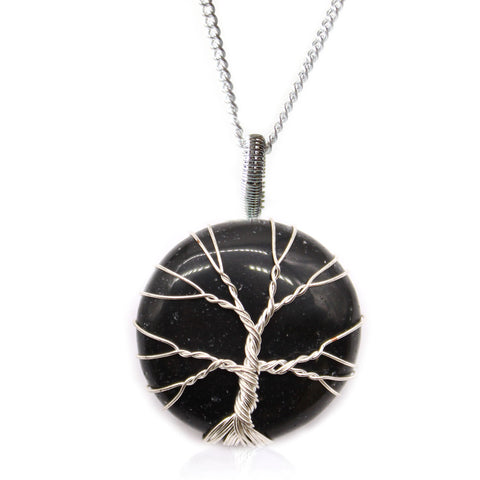 Tree of Life Gemstone Necklace - Black Onyx-Gemstone Necklace-Serenity Gifts