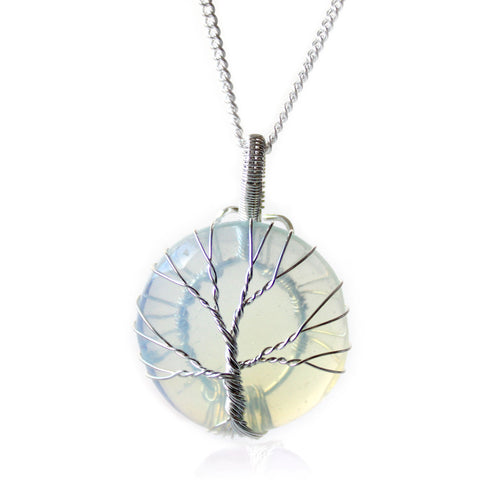 Tree of Life Gemstone Necklace - Opalite-Gemstone Necklace-Serenity Gifts