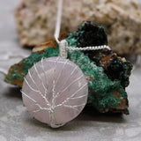 Tree of Life Gemstone Necklace - Rose Quartz-Gemstone Necklace-Serenity Gifts