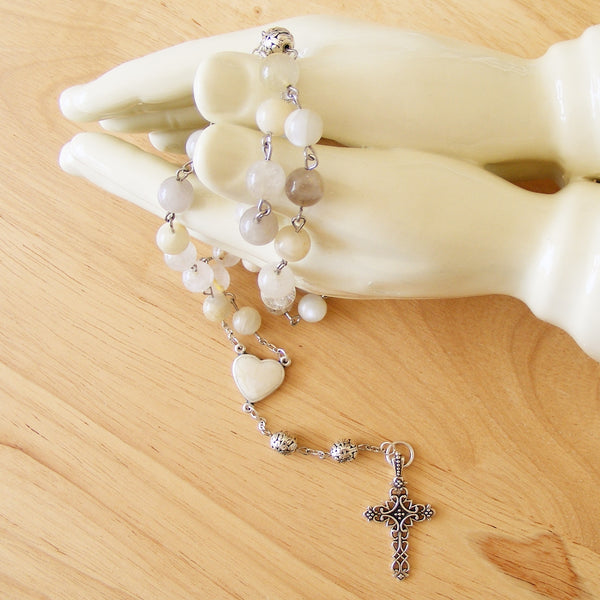 Handmade Anglican Chain Link Rosary Mother of Pearl – Serenity Gifts