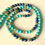 Handmade Mala Beads - Turquoise Dolomite and Lapis Lazuli-Mala Beads-Serenity Gifts