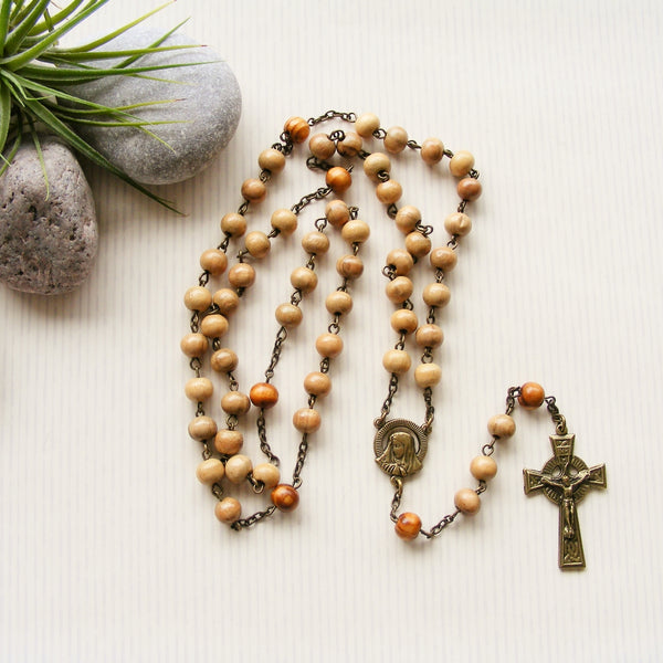 Handmade Chain Link Rosary - Olive Wood-Jewellery-Serenity Gifts