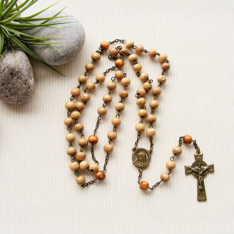 Handmade Chain Link Rosary - Olive Wood-Jewellery-Serenity Gifts