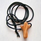 Genuine Olive Wood Holding Cross on Cord-olive wood pendant-Serenity Gifts