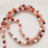 Handmade Mala Beads - Burnt Orange and Cream Banded Agate-Mala Beads-Serenity Gifts
