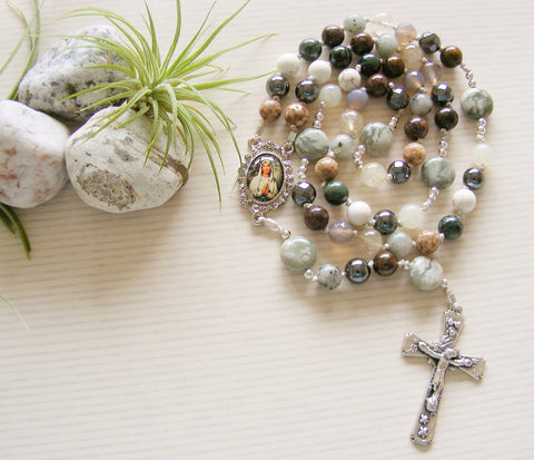 Handmade Knotted Rosary - Peace Jade Immaculate Conception-Jewellery-Serenity Gifts