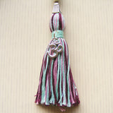 Handmade Mala Beads - Natural Striped Banded Agate Aqua/Plum Beads - Ohm Charm-Mala Beads-Serenity Gifts