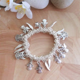Silver Plated Elasticated Chain Bracelet with Angel Charms-Stretch Bracelet-Serenity Gifts
