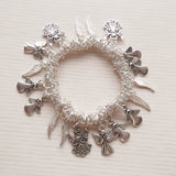 Silver Plated Elasticated Chain Bracelet with Angel Charms-Stretch Bracelet-Serenity Gifts