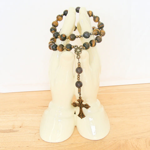 Handmade Anglican Rosary - Tiger Eye-Jewellery-Serenity Gifts