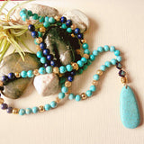 Handmade Mala Beads - Turquoise Dolomite and Lapis Lazuli-Mala Beads-Serenity Gifts