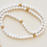 Handmade Mala Beads - White Jade - Ohm Charm-Mala Beads-Serenity Gifts