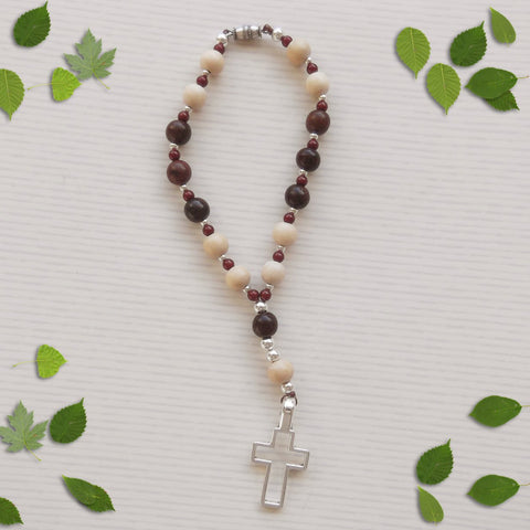 Handmade Anglican Car Rosary - Natural Wood-Anglican Car Rosary-Serenity Gifts