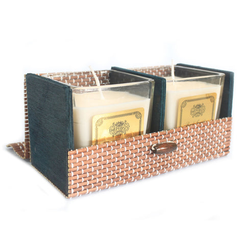 Soybean Jar Candle Double Presentation Box - Handcrafted Bamboo-Candle-Serenity Gifts