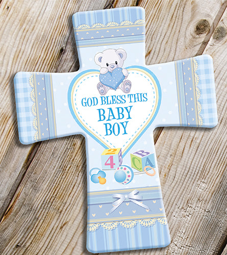 God Bless This Baby Boy Cross-Baptism & Christening-Serenity Gifts