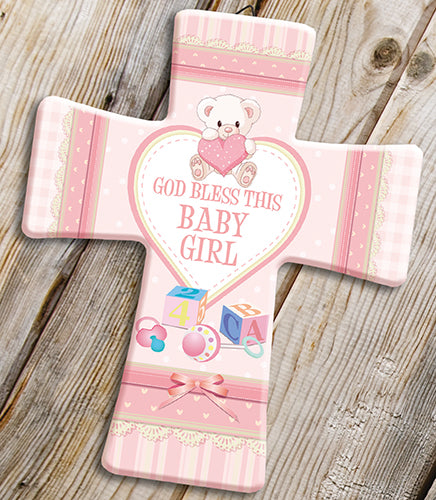 God Bless This Baby Girl Cross-Baptism & Christening-Serenity Gifts