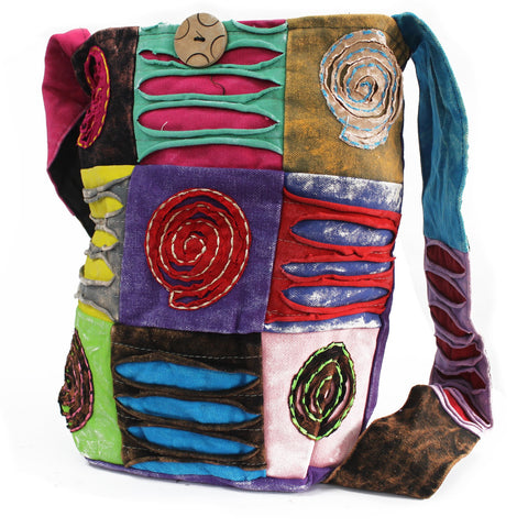 Ethnic Sling Shoulder Bag - Spiral Design-Bag-Serenity Gifts