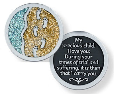 Glitter Pocket Token - Footprints-Pocket Token-Serenity Gifts