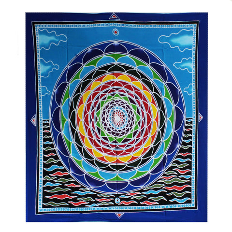 Batik Wall Art Banner - Mandala in the Clouds-Wall Art-Serenity Gifts