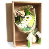 Green and Cream Flower Bath Bouquet in Box-Bath Bomb-Serenity Gifts