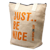 Jute Shopper Bag - Be Nice - ORANGE-Bag-Serenity Gifts