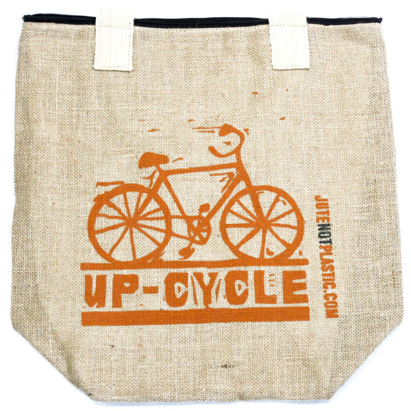 Jute Shopper Bag - Up Cycle - ORANGE-Bag-Serenity Gifts