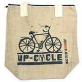 Jute Shopper Bag - Up Cycle - BLACK-Bag-Serenity Gifts