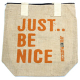 Jute Shopper Bag - Be Nice - ORANGE-Bag-Serenity Gifts